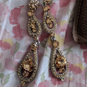 Golden copper Ethnic traditional indian pakistani earrings